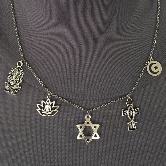World Religions Handmade Necklace Hinduism Buddhism Judaism Christianity Islam - Picture 10 of 16